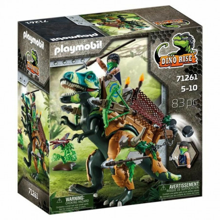 Playset Playmobil Dino Rise - Tyrannosaurus and soldier 71261 83 Pieces 