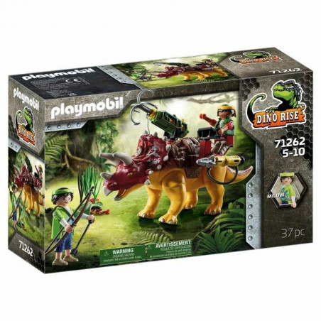 Playset Playmobil Dino Rise - Tricératops and soldiers 71262 37 Piezas 
