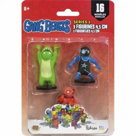 Action Figure Lansay Gang Beasts Lot 1 4,5 cm 3 Pieces